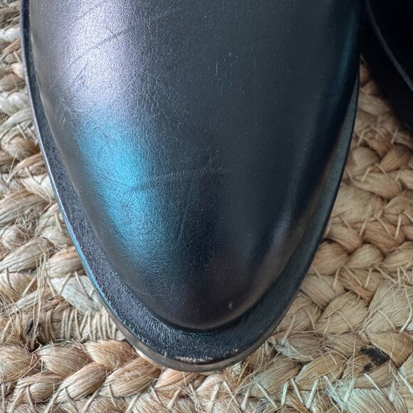 Black Leather Loafers with Silver Buckle - Picture 4 of 10